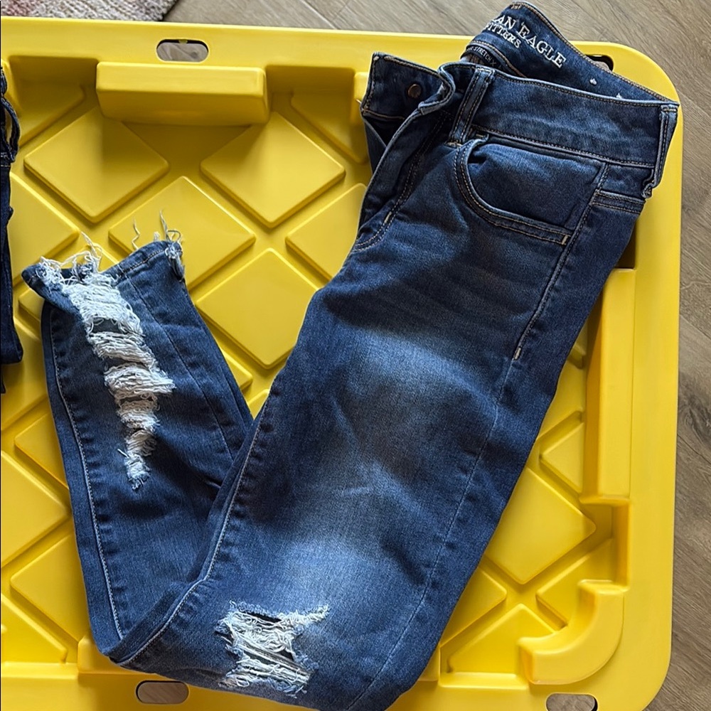 American Eagle Blue Jegging Crop